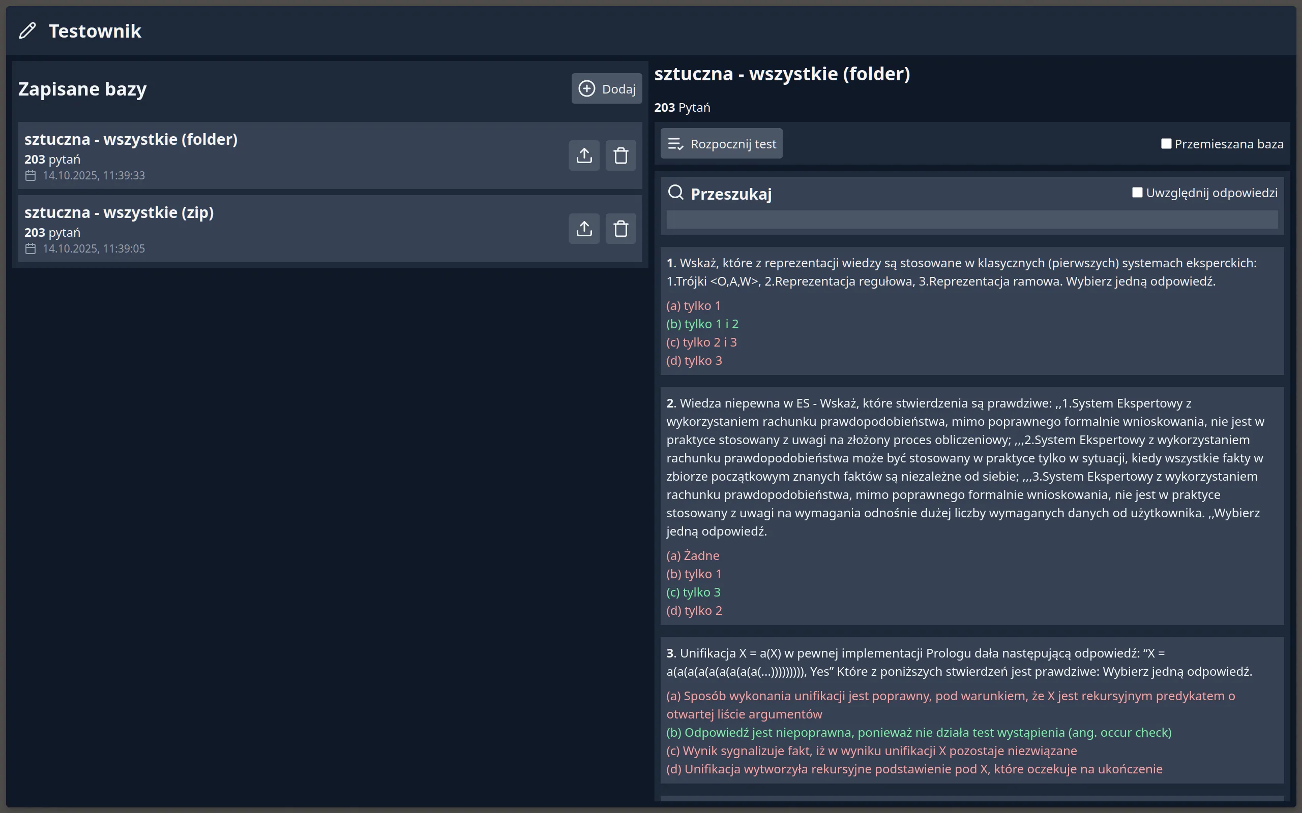 Testownik screenshot